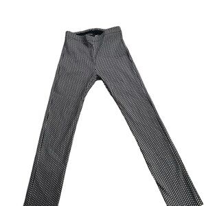 Karen Kane Wonder Stretch Leggings Small Black White Diamond Print Pants Made US